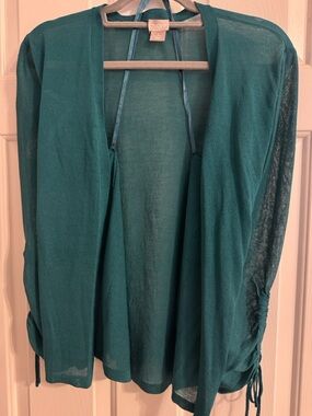 Chico's Deep Teal Open-Front Cardigan